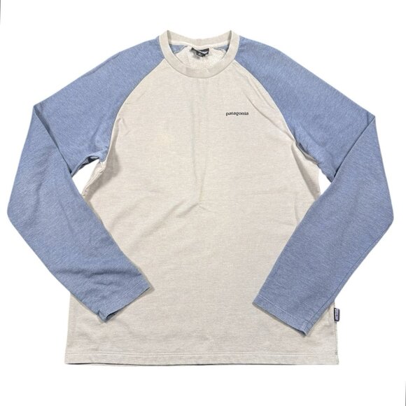 Patagonia Sweatshirt Mens Medium Grey Blue Crewneck Lightweight Climbing Outdoor - Picture 1 of 6